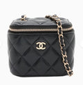 Chanel Matelasse Lambskin Chain Shoulder Bag Vanity
